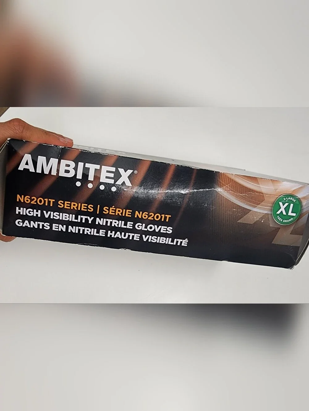 Ambitex N6201T Series Powder Free Orange Nitrile Gloves, XL, 100 Gloves